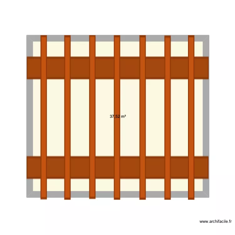 Pergola vue a&eacute;rienne. Plan de 1  et 38 m²