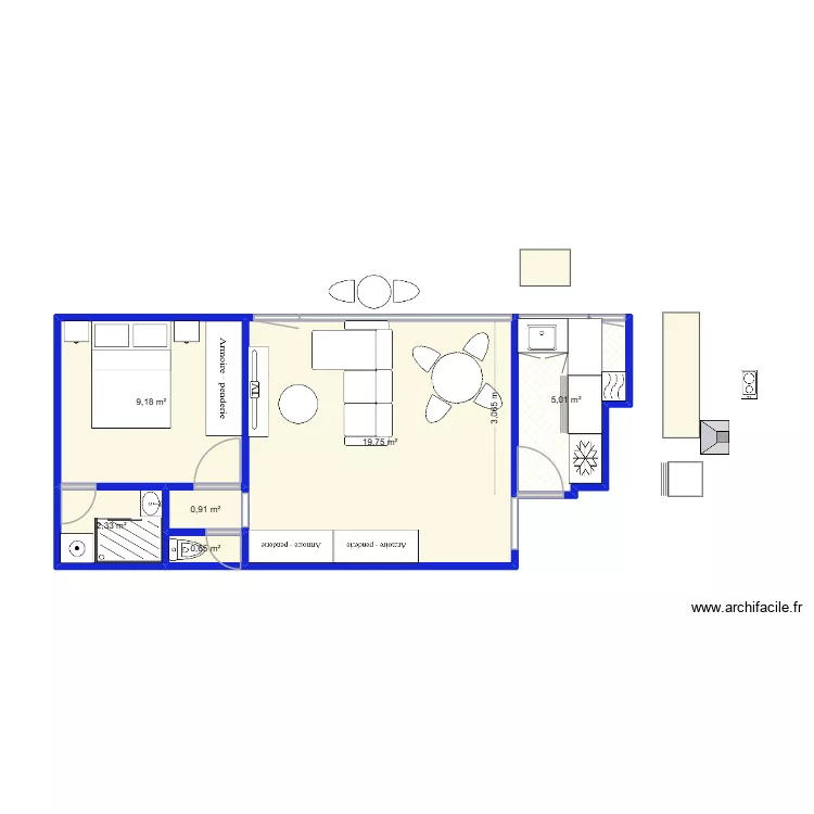 MARIE. Plan de 6 et 38 m² MARIE. Plan de 6 et 38 m²