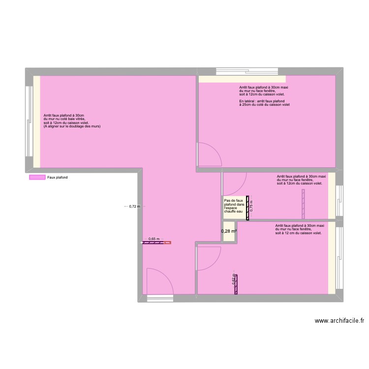 CHATEL - PLAN FAUX PLAFOND (VDef). Plan de 5 pièces et 59 m2