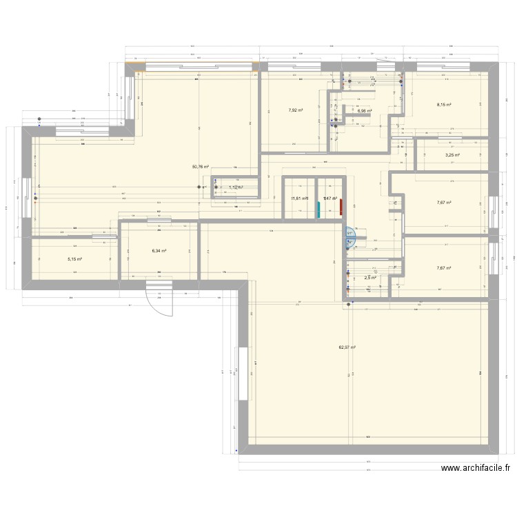 MAISON_ARUDY_MACONNERIE. Plan de 14 pièces et 173 m2