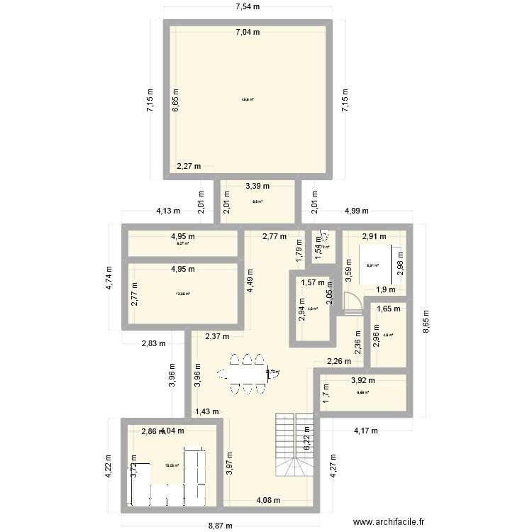 Plan 2. Plan de 11 pièces et 174 m2