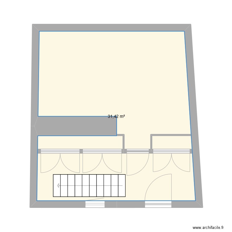 Rez de chaussé v4. Plan de 1 pièce et 31 m2