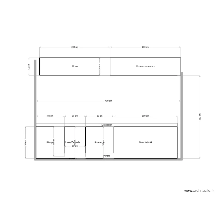 Ligne cuisson Alaia. Plan de 