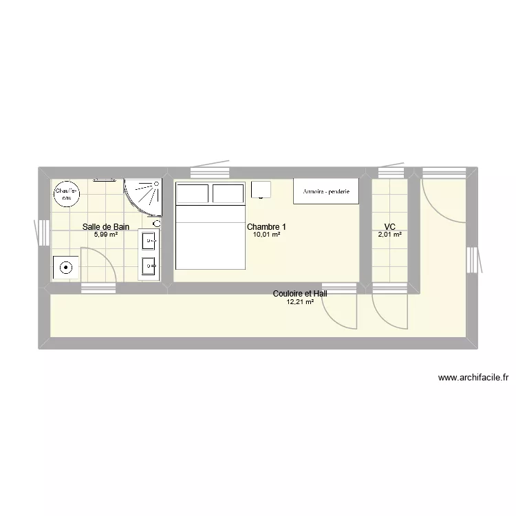 plan maison 2. Plan de 3  et 18 m²