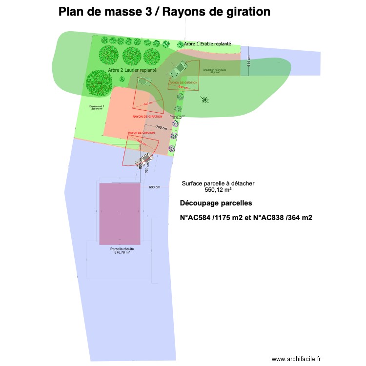 PLAN DE MASSE 3.1. Plan de 1 pièce et 102 m2