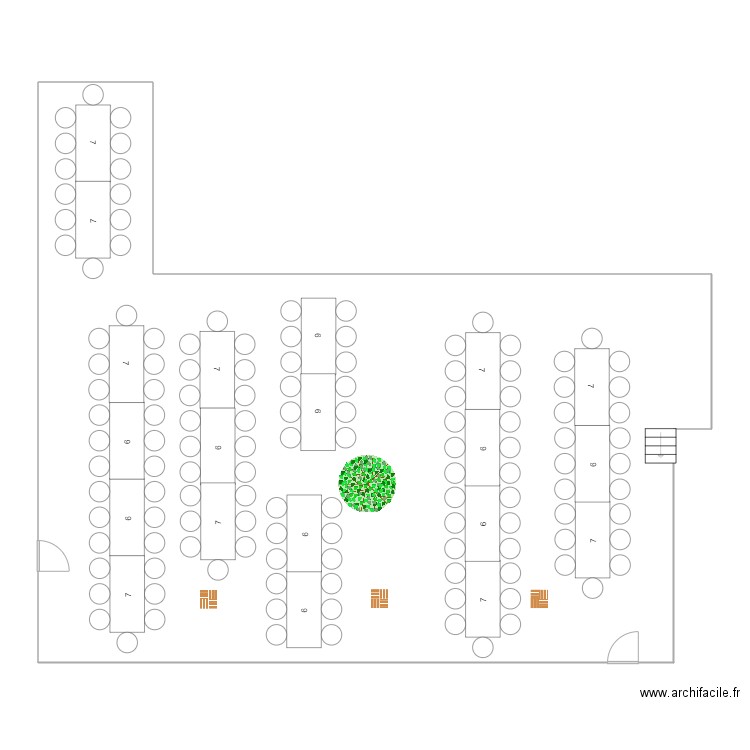 Plan Dîner Laura & David - rectangle. Plan de 1 pièce et 186 m2