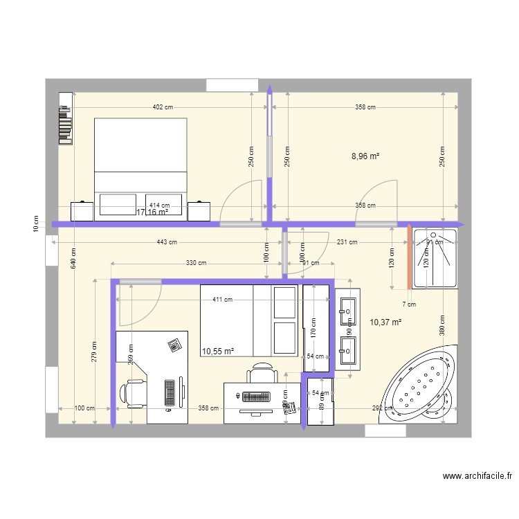 suite marmande  7. Plan de 4 pièces et 47 m2