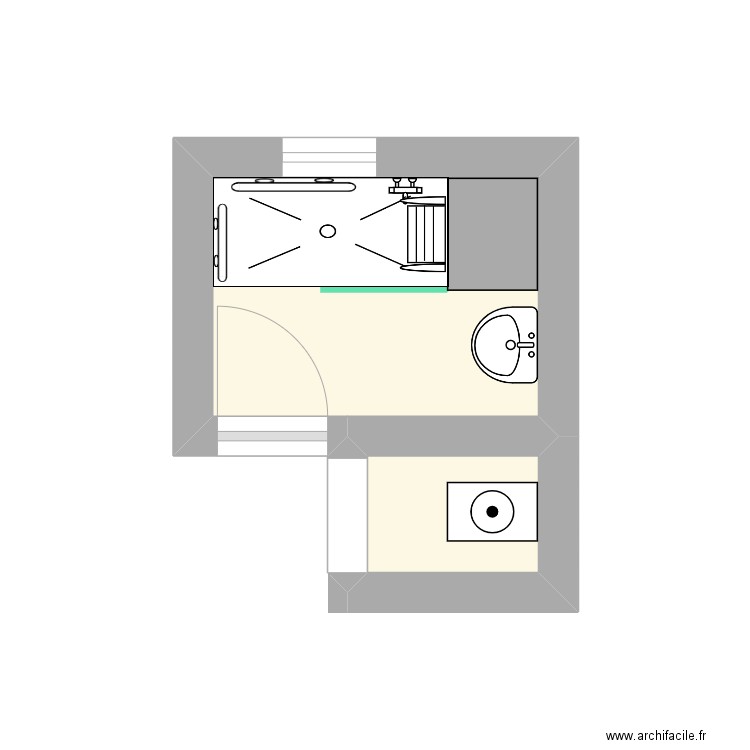 PERROT MUSSEY PROP1. Plan de 2 pièces et 4 m2