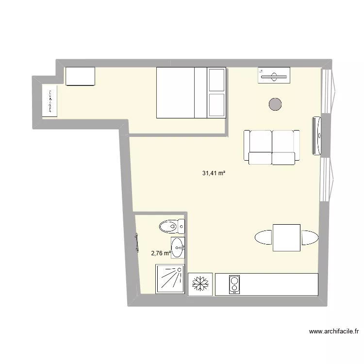 studio lot 11. Plan de 2 et 37 m² studio lot 11. Plan de 2 et 37 m²
