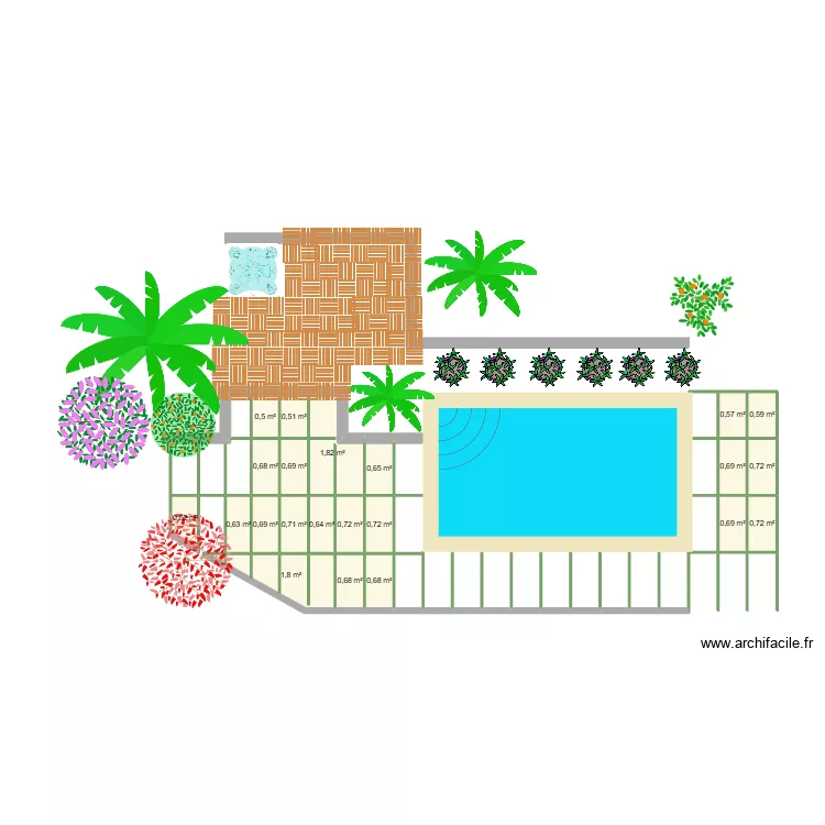 Piscine canot. Plan de 