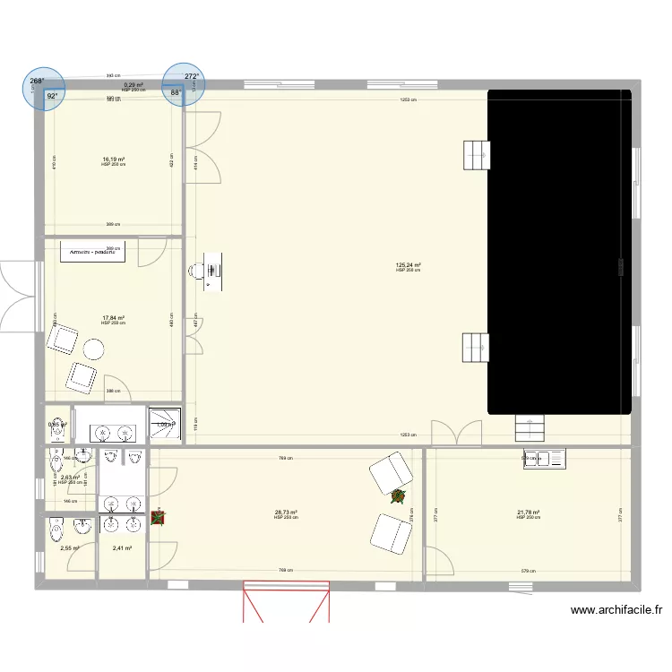 salle r&eacute;p&eacute;tition  vers 7. Plan de 