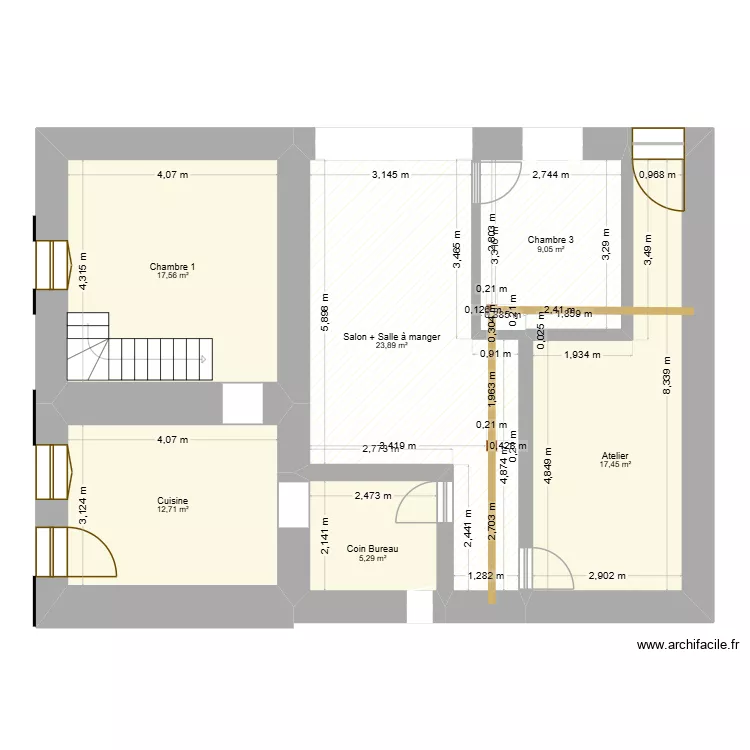 projet 2. Plan de 15  et 282 m²