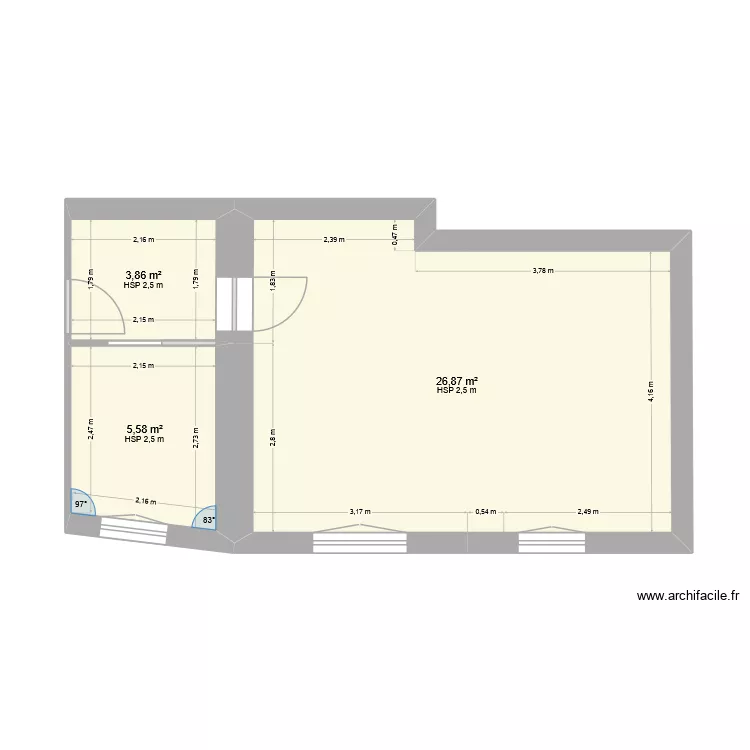 St Francois D'Assise Projet 2. Plan de 3 et 36 m² St Francois D'Assise Projet 2. Plan de 3 et 36 m²