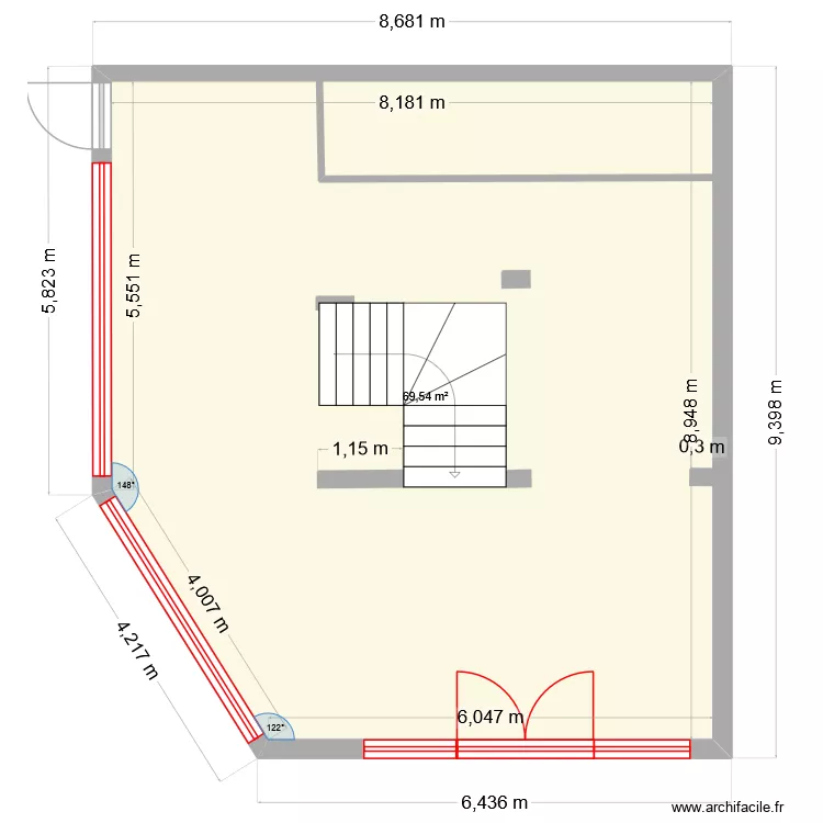 CABINET. Plan de 1 pièce et 70 m²