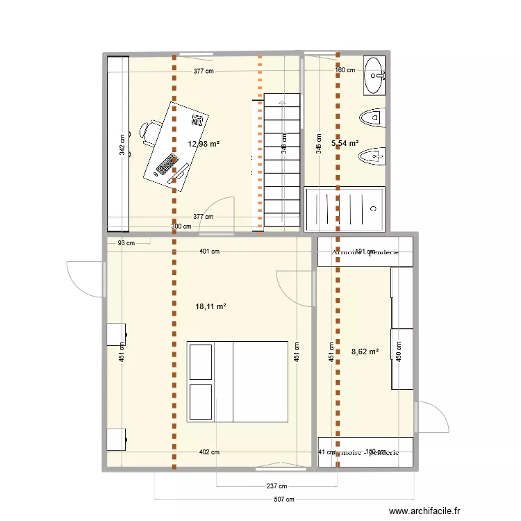 Bussi&egrave;re &eacute;tage 3B. Plan de 