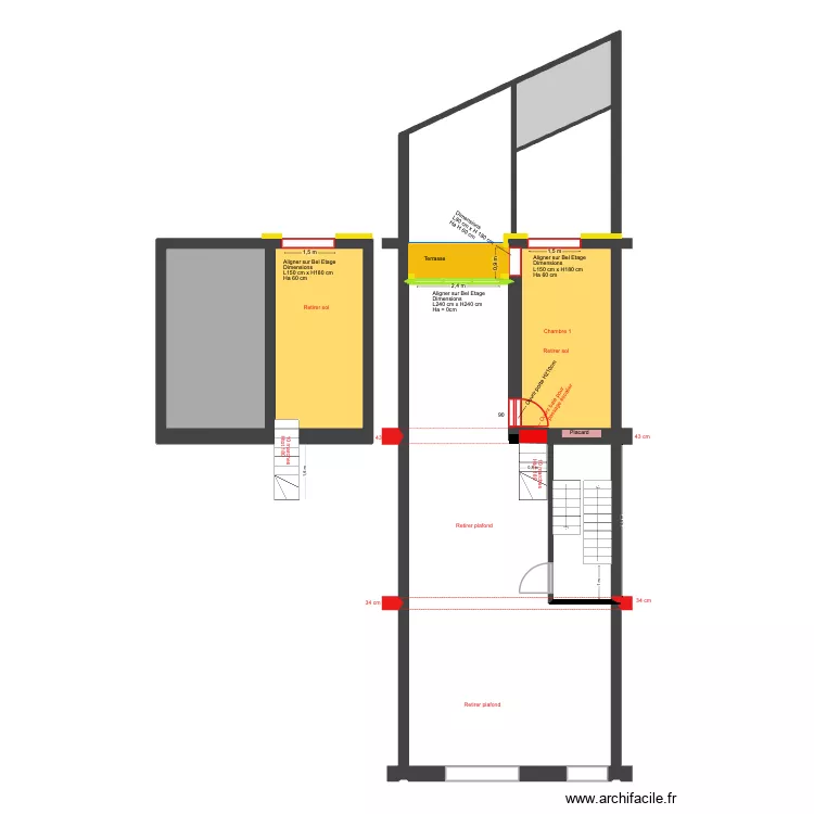 BAUCQ 77 1e &eacute;tage D&eacute;molition def. Plan de 0 pièce et 0 m2