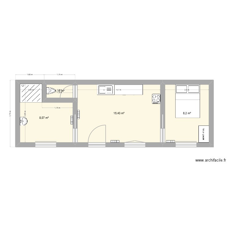 Futur logement. Plan de 4 pièces et 33 m2