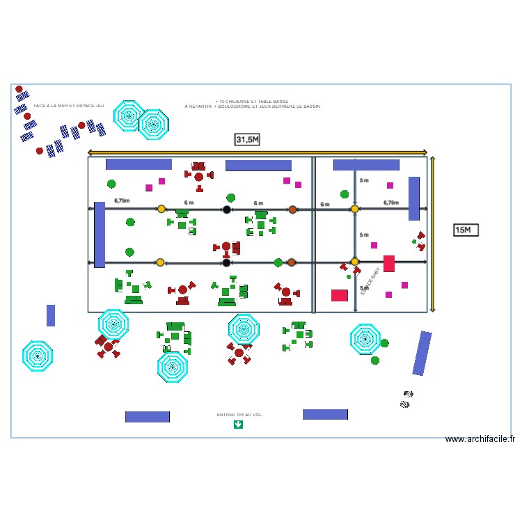 IMPLANTATION MOBILIER EN EXTERIEUR VINCI. Plan de 0 pièce et 0 m2