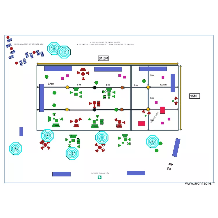 IMPLANTATION MOBILIER EN EXTERIEUR VINCI. Plan de 