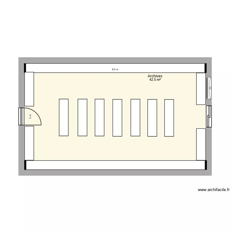 Archives. Plan de 1  et 43 m²