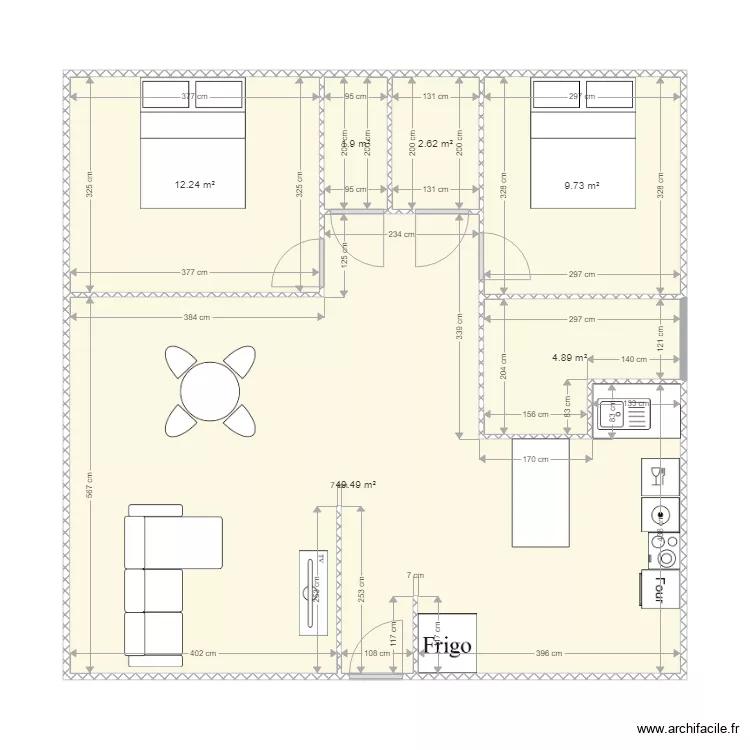 APPARTEMENT SULLY MEUBLES. Plan de 