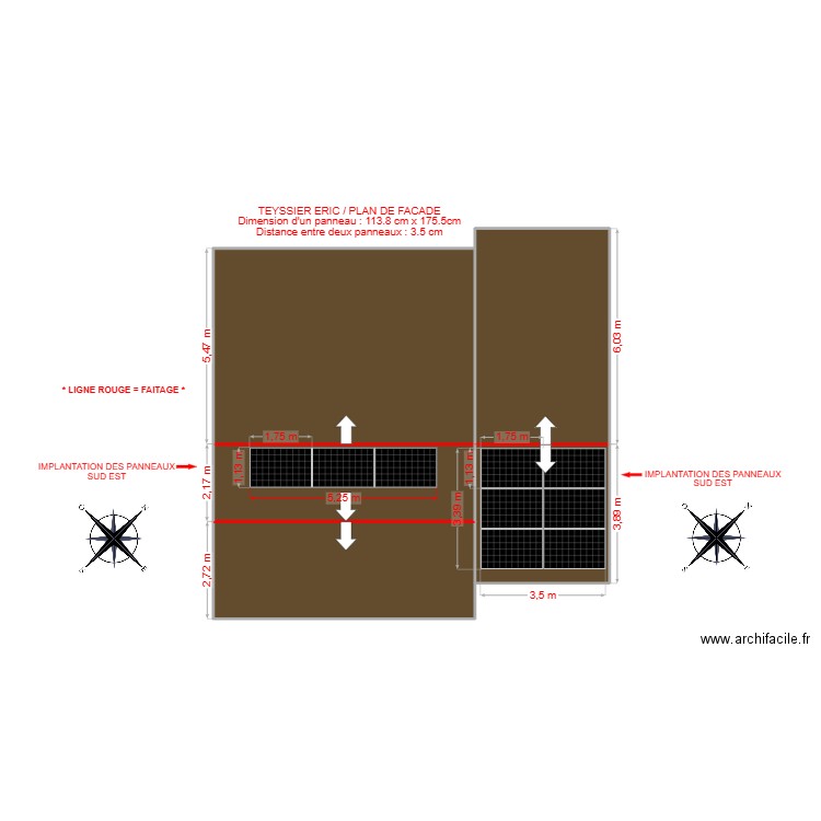Teyssier Eric FACADE BIS. Plan de 5 pièces et 112 m2