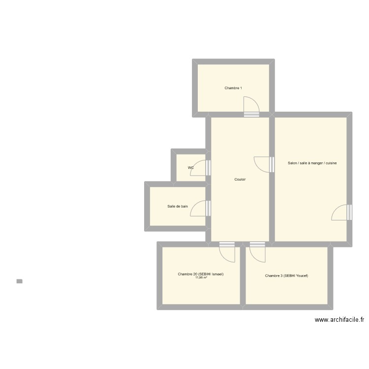 SIB. Plan de 7 pièces et 85 m2