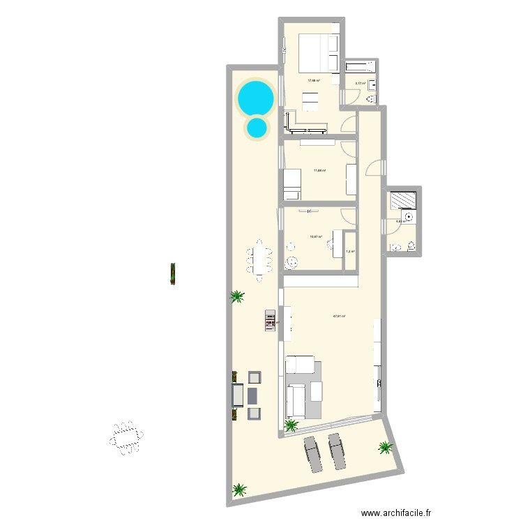 Crissiers. Plan de 8 pièces et 167 m2