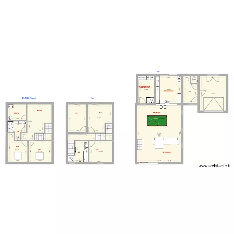 Wagnel&eacute;e (situation projet&eacute;e +garage). Plan de 13 pièces et 224 m²