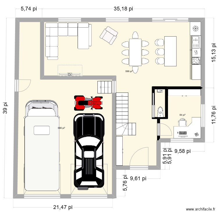 Maison LAS1.2. Plan de 3 pièces et 116 m2