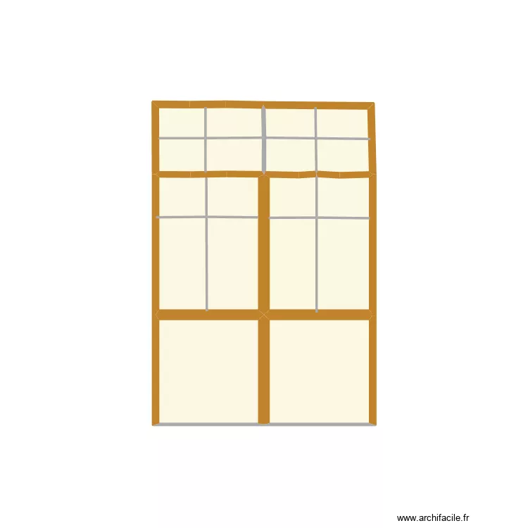 Portes vitr&eacute;es avec croix. Plan de 