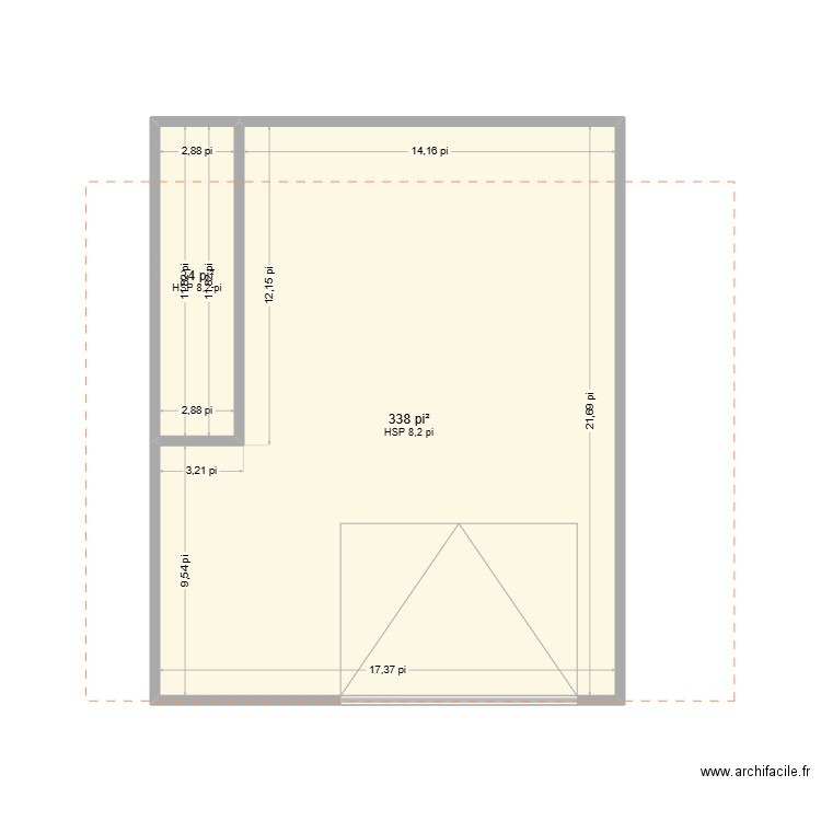 Plan 1. Plan de 2 pièces et 35 m2