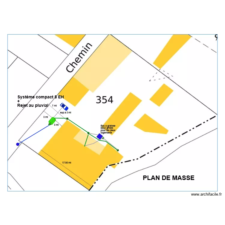 indivision Benac bac à graisse. Plan de indivision Benac bac à graisse. Plan de