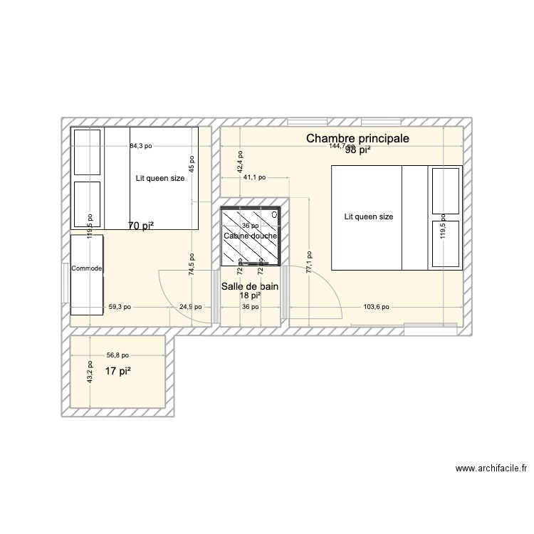 Chalet. Plan de 4 pièces et 19 m2