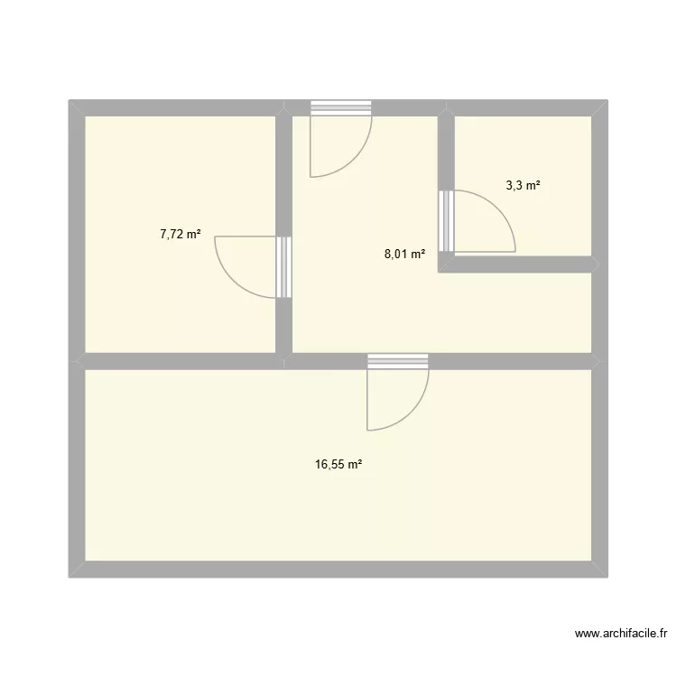 BAT 234 RDC. Plan de 4  et 36 m²