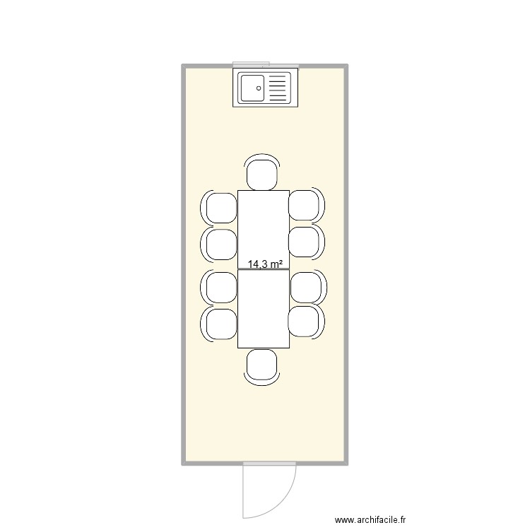 STAL TP / VAISE. Plan de 1 pièce et 14 m2
