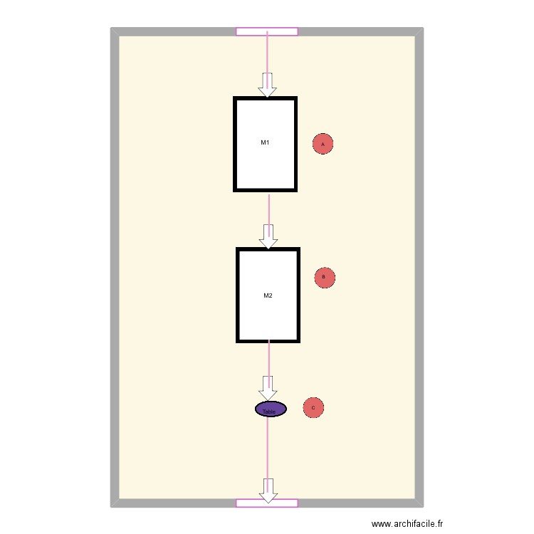 Zone production. Plan de 1 pièce et 145 m2