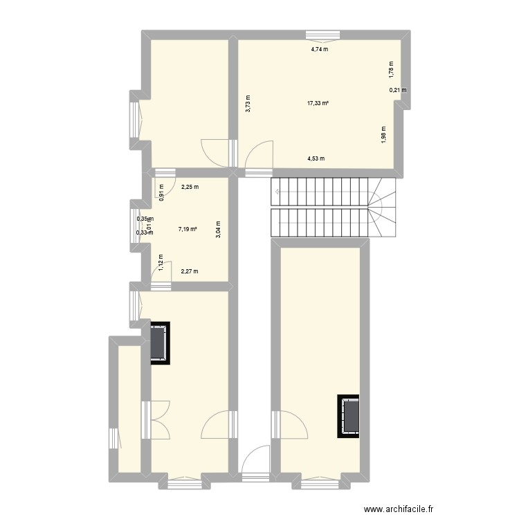 RDC Origine St pierre. Plan de 6 pièces et 64 m2