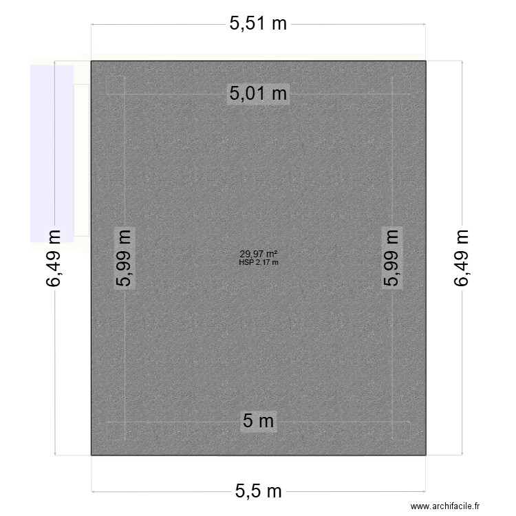 garage extension. Plan de 3 pièces et 89 m2