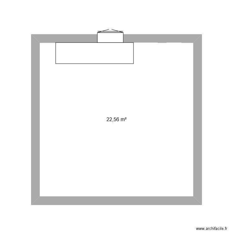jes. Plan de 1 pièce et 23 m2