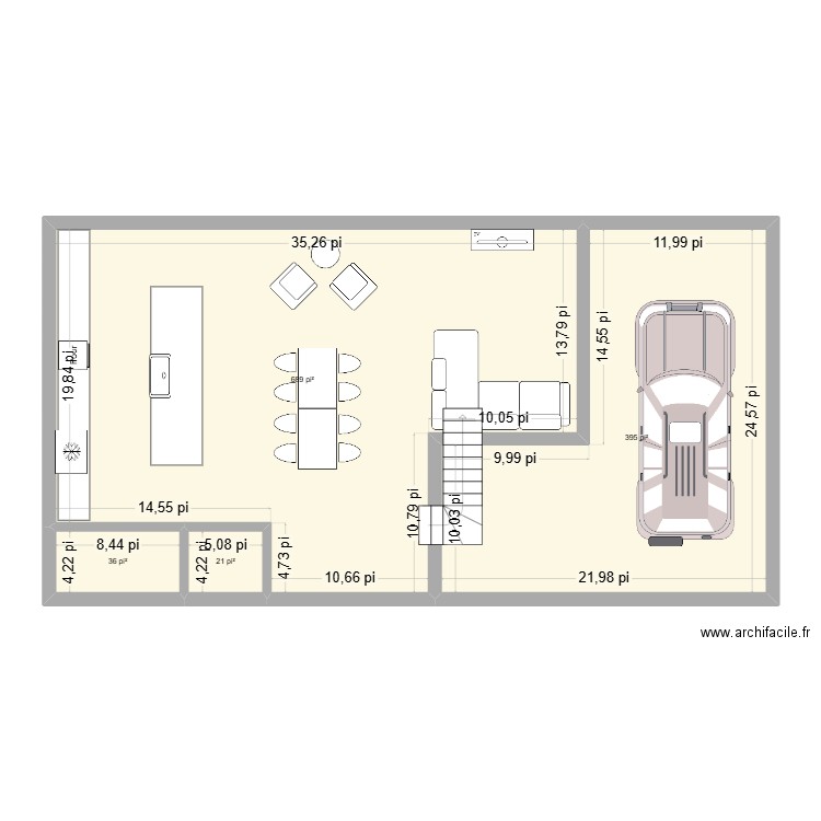 maison. Plan de 4 pièces et 106 m2