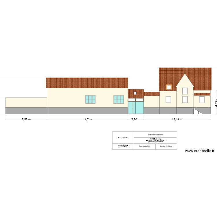 NOËL Jeremy Pignon Gauche EXISTANT. Plan de 0 pièce et 0 m2