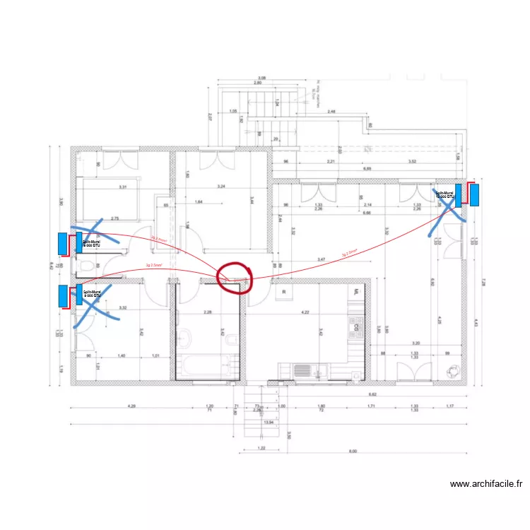 Plan d'implantation Ad&egrave;le CALIXTE. Plan de 