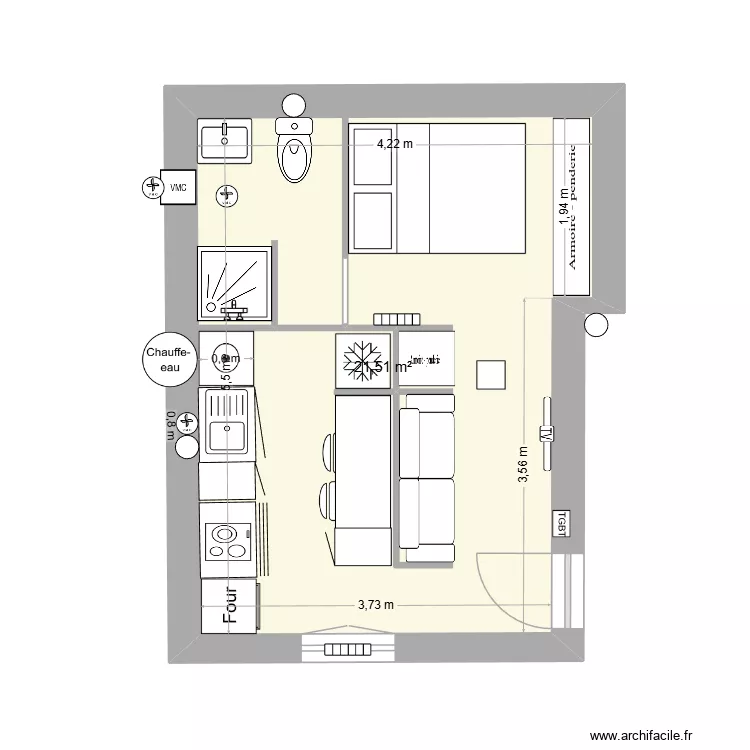 studio ninie 3. Plan de 