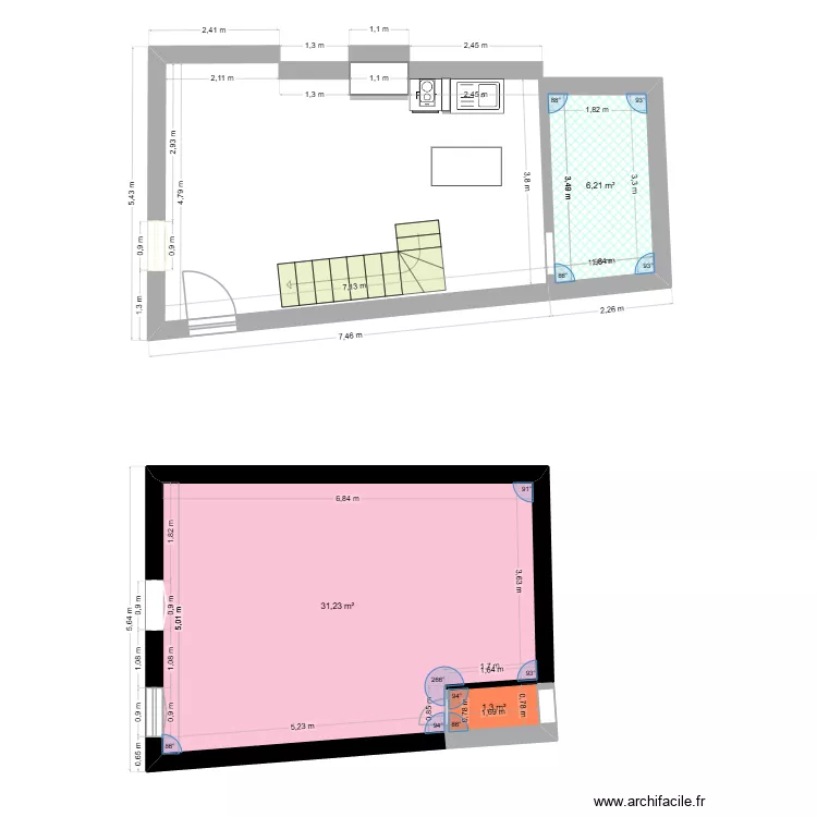 Salies PJ Toulot 1. Plan de 3  et 39 m²