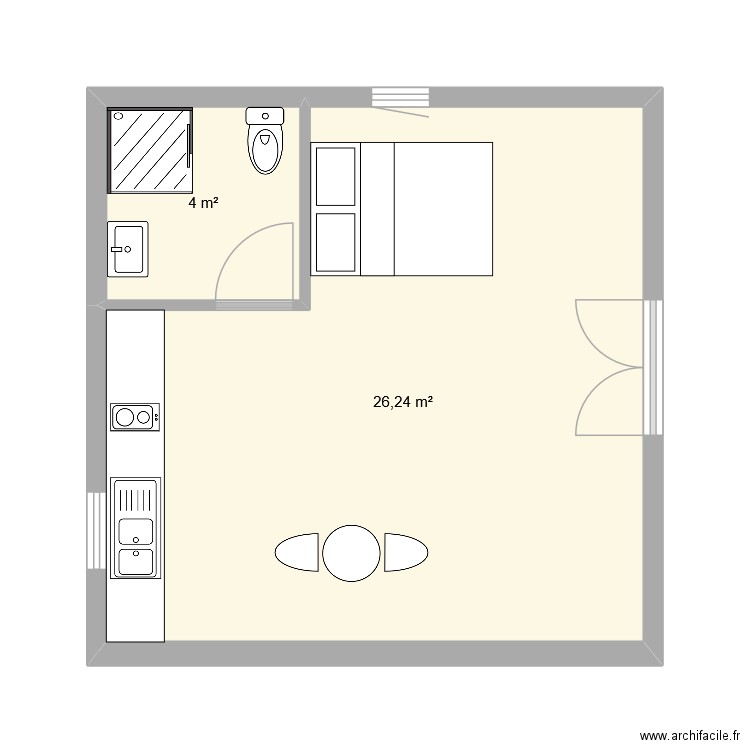 cave-miellerie. Plan de 2 pièces et 30 m2
