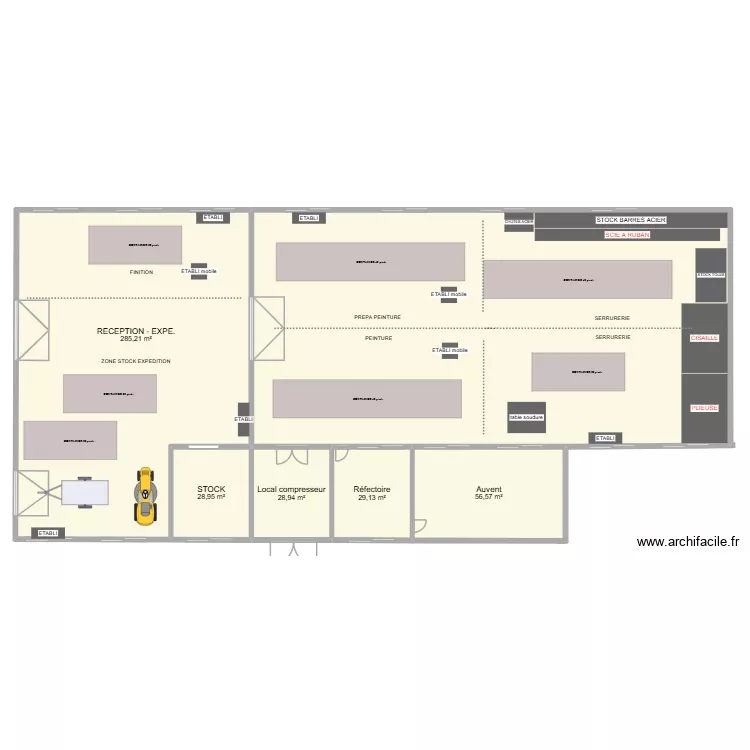 LBOX - B&acirc;timent AVS PISCINE. Plan de 6 Pièces et 893 m²