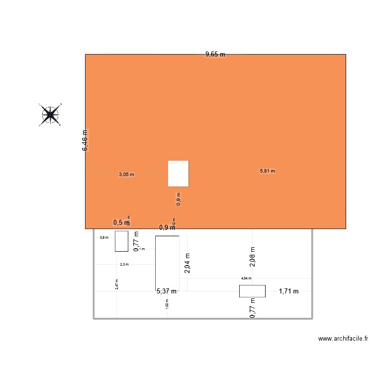 Facade NORD OUEST KOCH. Plan de 0 pièce et 0 m2
