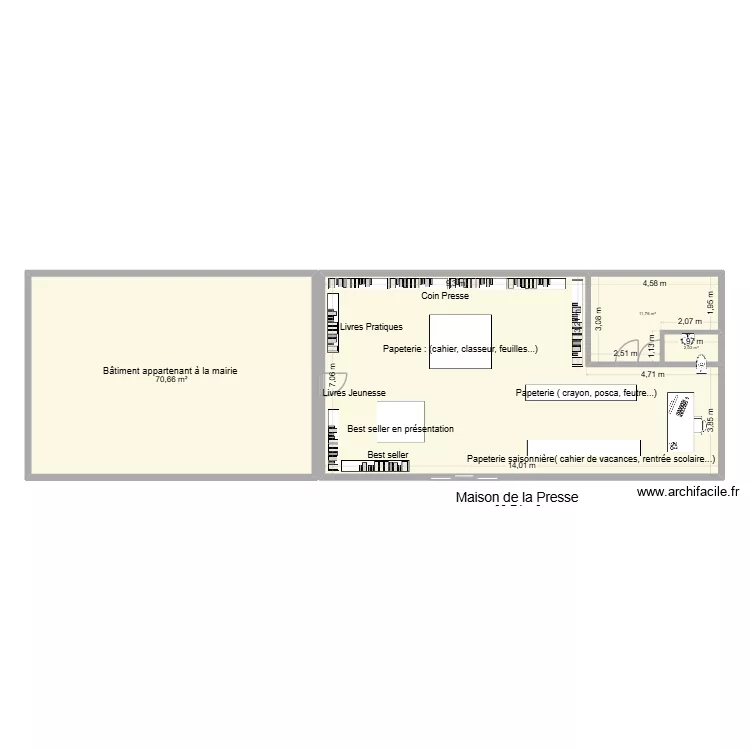 Librairie. Plan de 0 pièce et 0 m2