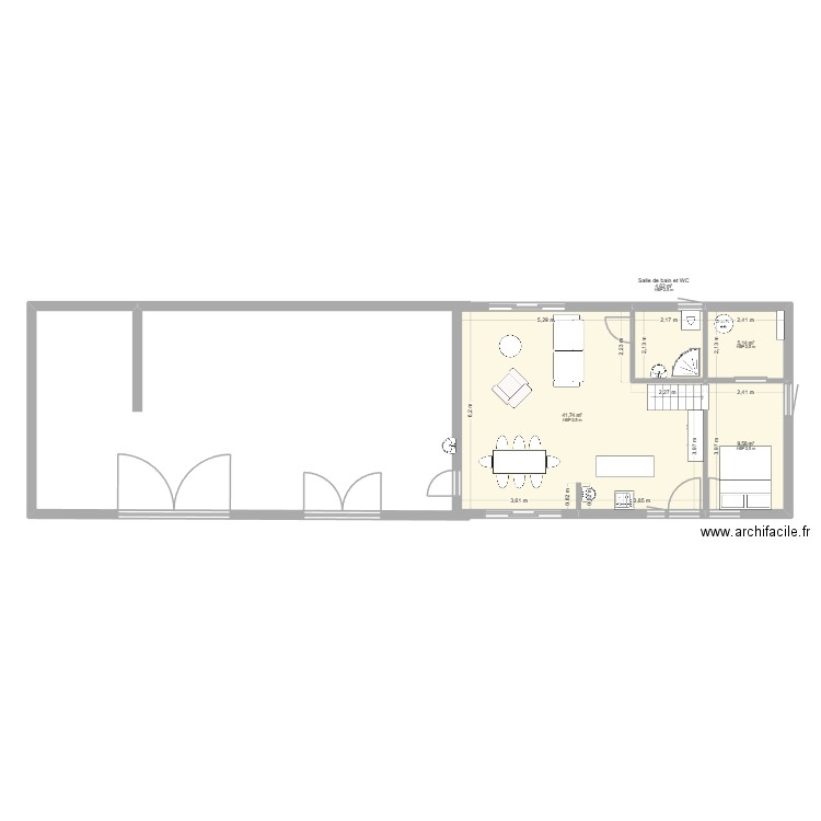 Grange Morotiot. Plan de 4 pièces et 61 m2